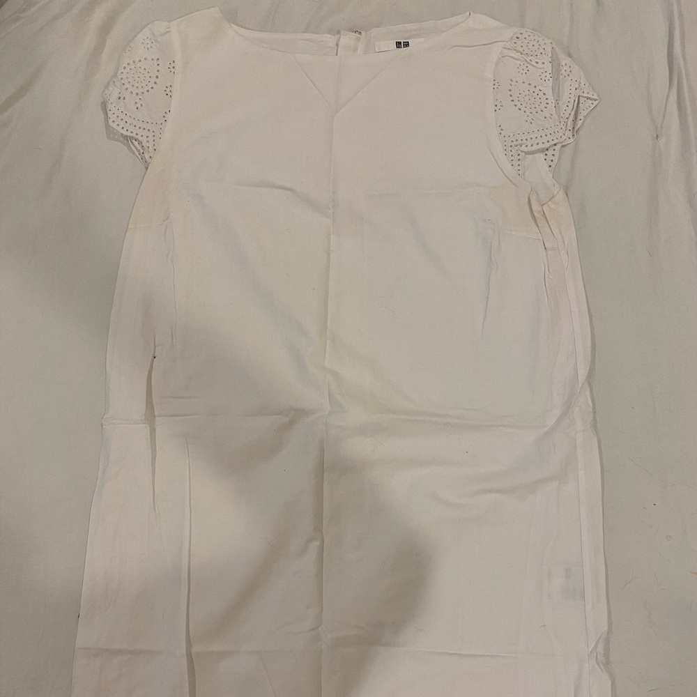 White Uniqlo Dress with eyelets